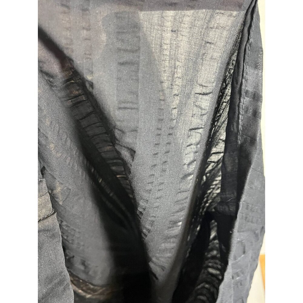 Vintage Kaftan Abaya Metallic Beaded Dress M Black Sheer 80s Moroccan Modest - Picture 8 of 14